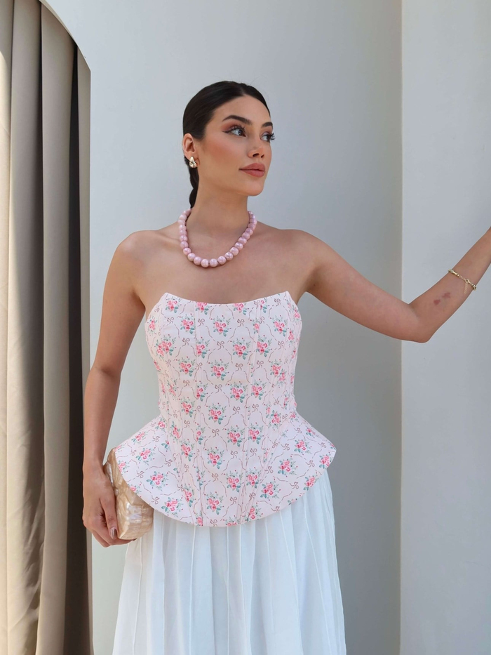 Straplez Arkadan Bağcıklı Korse