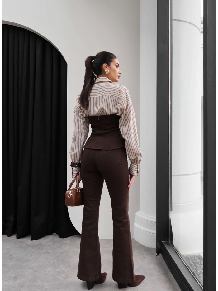 Straplez Denim İkili Takım