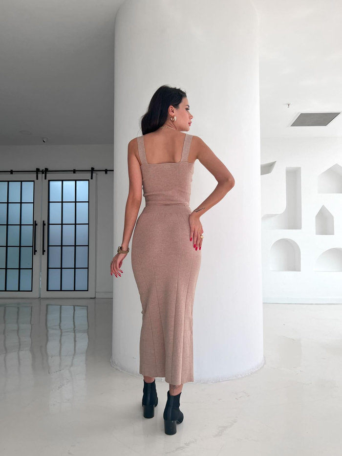 Sütlü Kahve Adelina Triko Takım