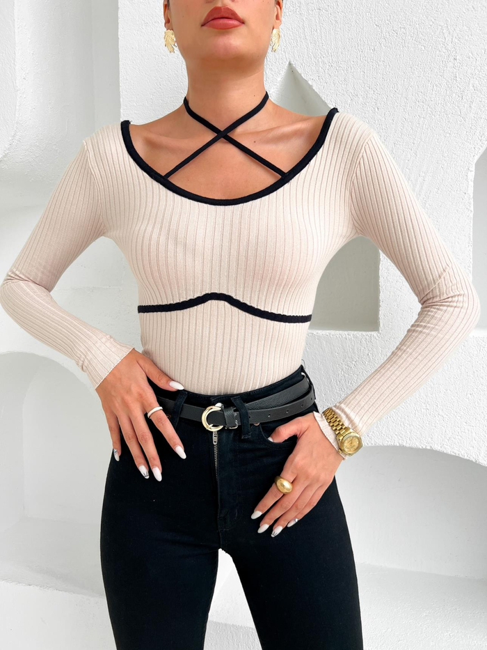 Sütlü Kahve Fitilli Body Triko