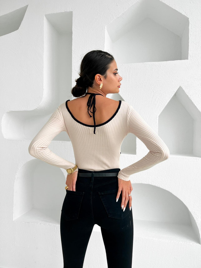 Sütlü Kahve Fitilli Body Triko
