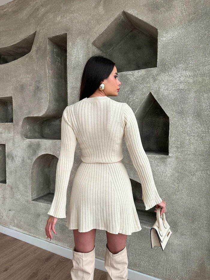 Taş Fitilli Mini Elbise