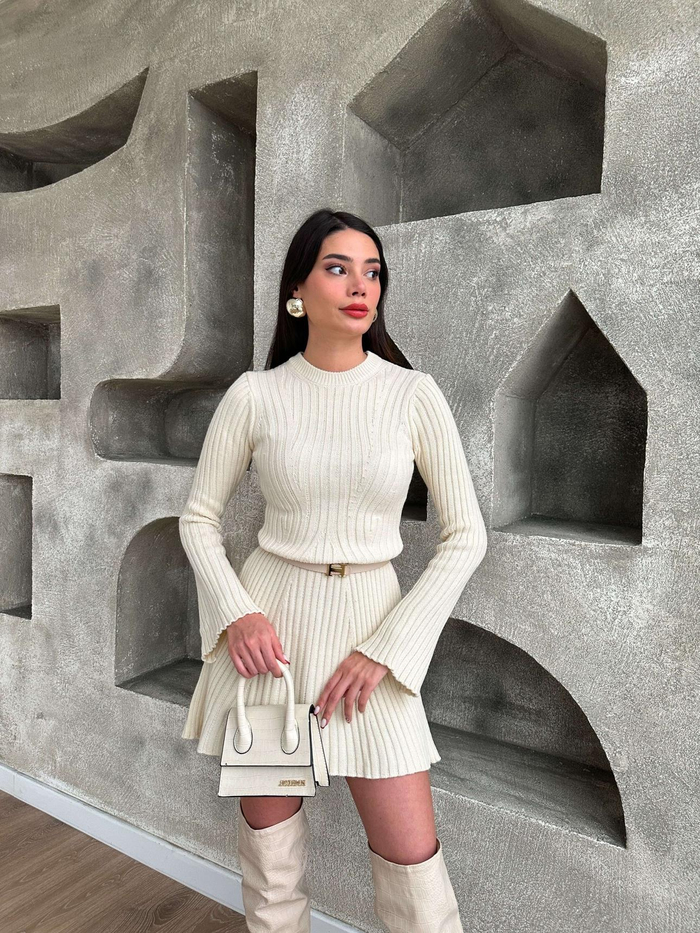 Taş Fitilli Mini Elbise