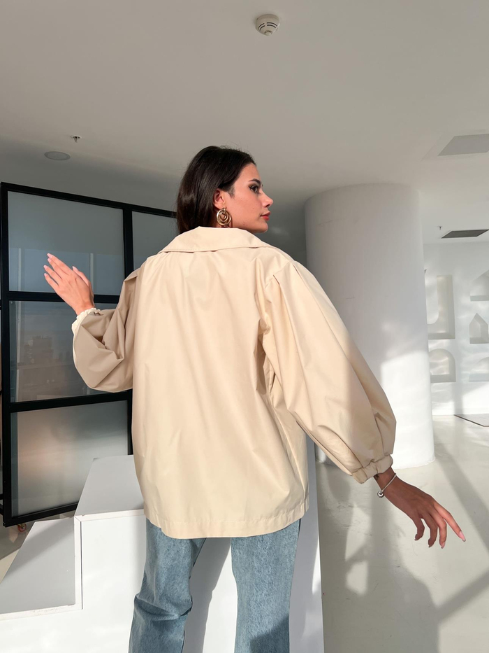 Taş Oversize Kısa Trench