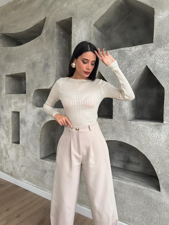 Taş Paça Düğmeli Pantolon