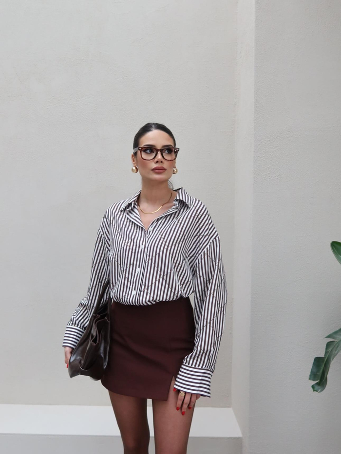 Taşlı Oversize Gömlek
