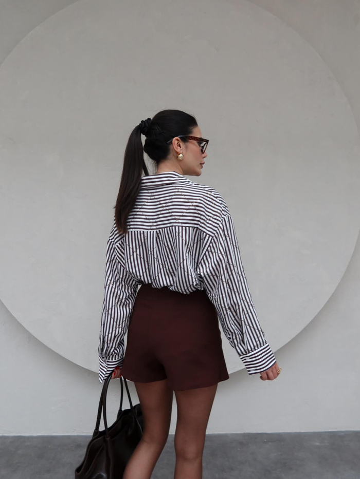 Taşlı Oversize Gömlek