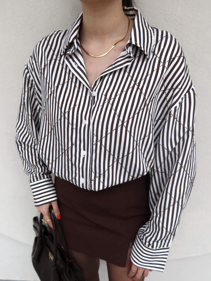 Taşlı Oversize Gömlek