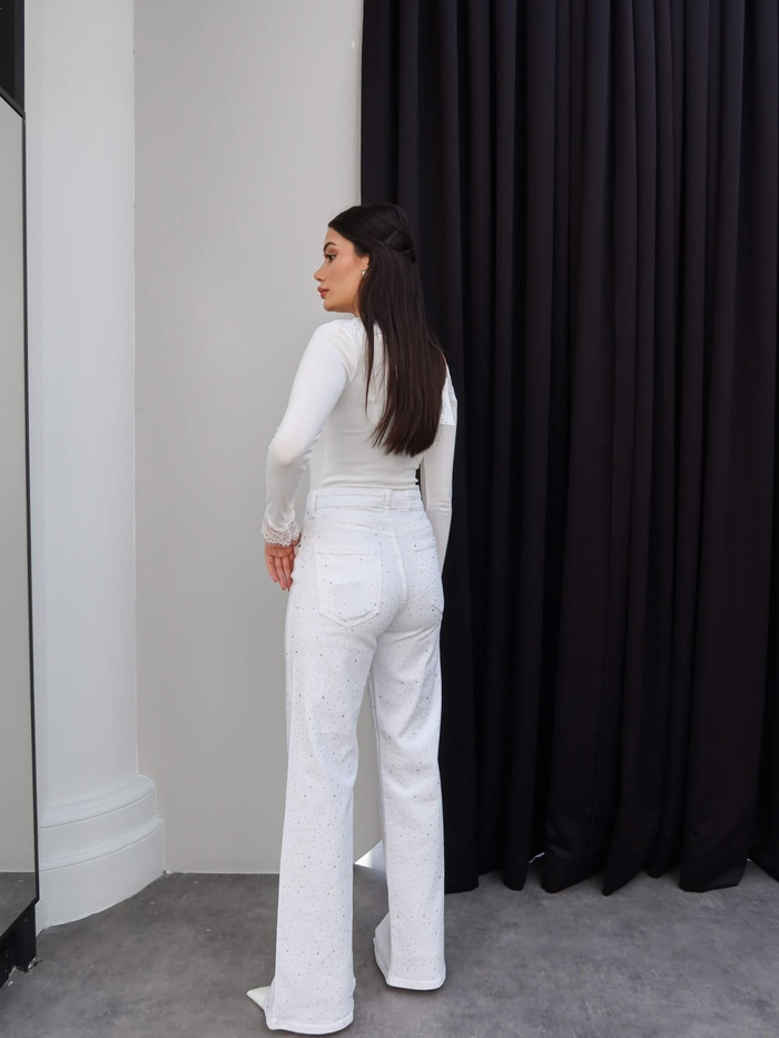 Taşlı Wide Leg Jean