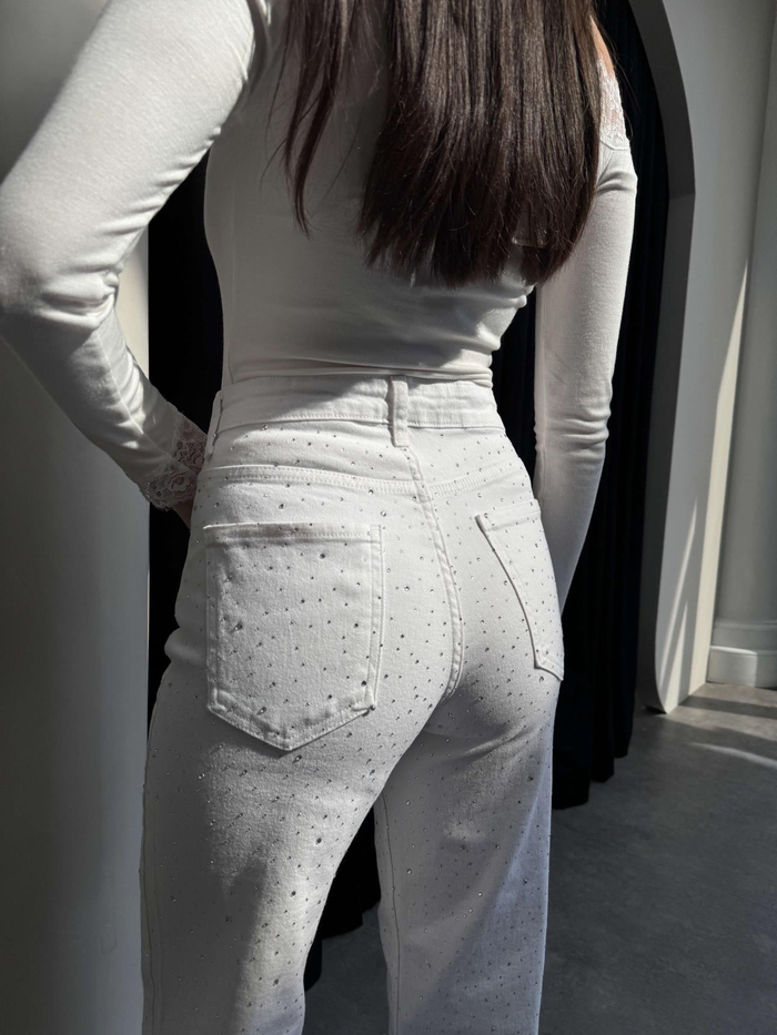 Taşlı Wide Leg Jean