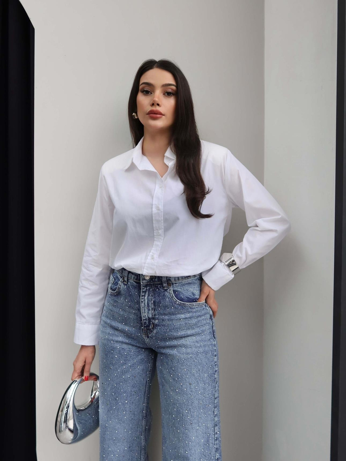 Taşlı Wide Leg Jean