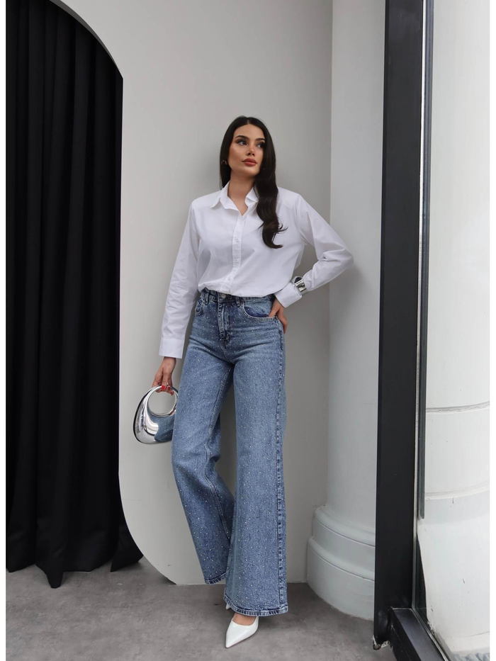Taşlı Wide Leg Jean