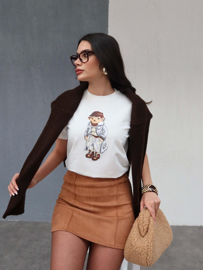 Teddy Bear Baskılı T-Shirt