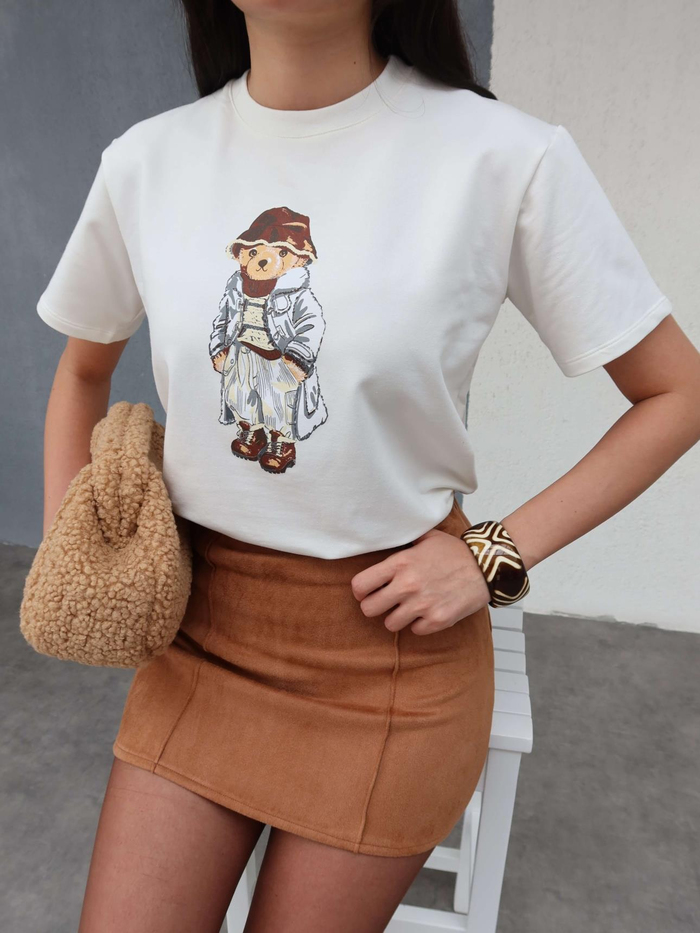 Teddy Bear Baskılı T-Shirt