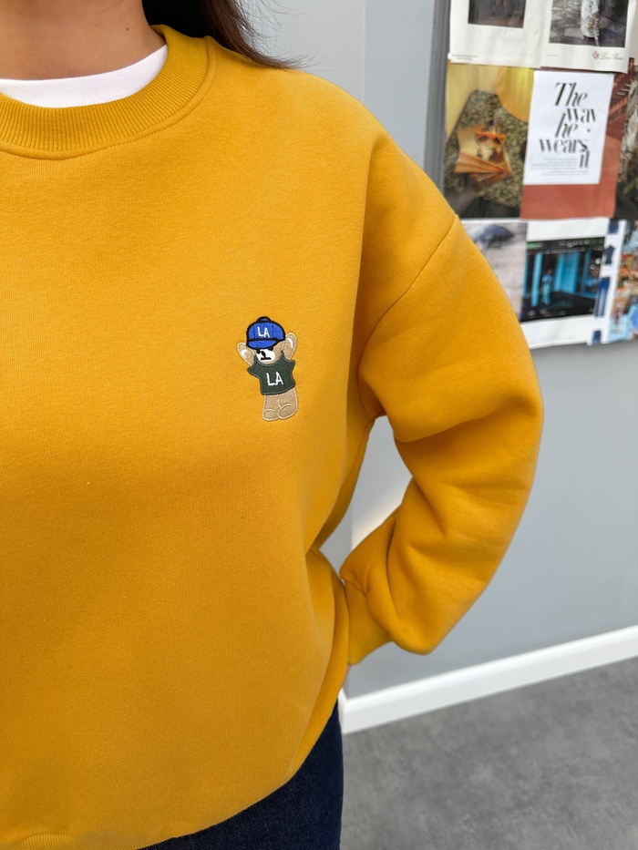 Teddy Bear Nakışlı Şardonlu Sweatshirt