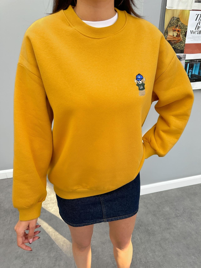 Teddy Bear Nakışlı Şardonlu Sweatshirt