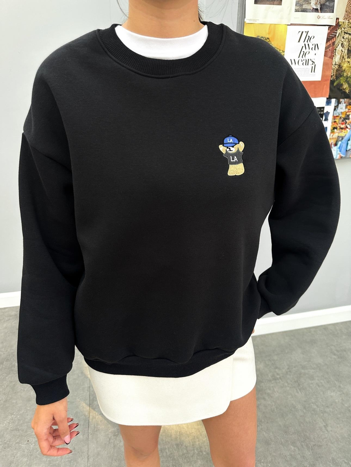 Teddy Bear Nakışlı Şardonlu Sweatshirt