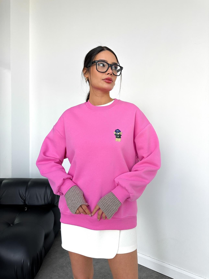 Teddy Bear Nakışlı Şardonlu Sweatshirt
