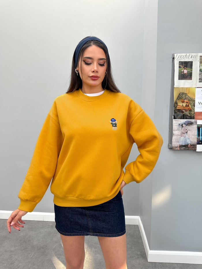 Teddy Bear Nakışlı Şardonlu Sweatshirt