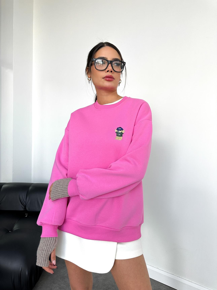 Teddy Bear Nakışlı Şardonlu Sweatshirt