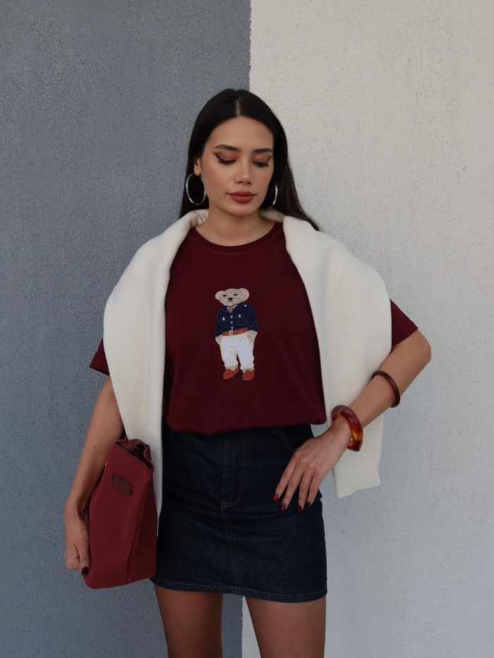 Teddy Bear Nakışlı T-Shirt
