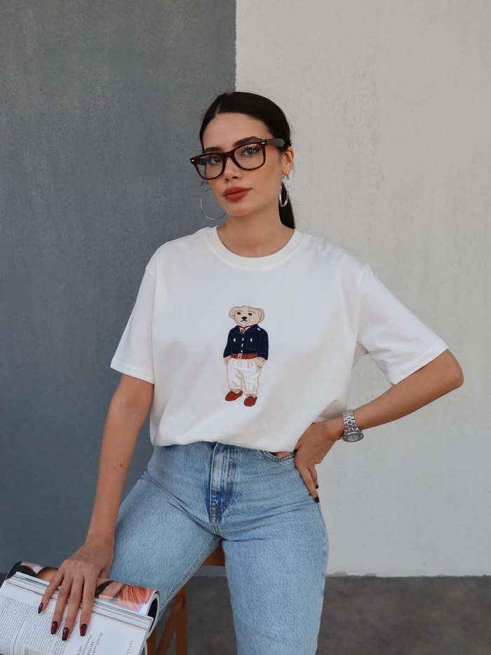 Teddy Bear Nakışlı T-Shirt