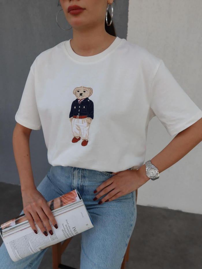 Teddy Bear Nakışlı T-Shirt
