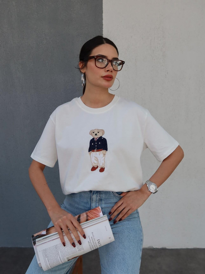 Teddy Bear Nakışlı T-Shirt