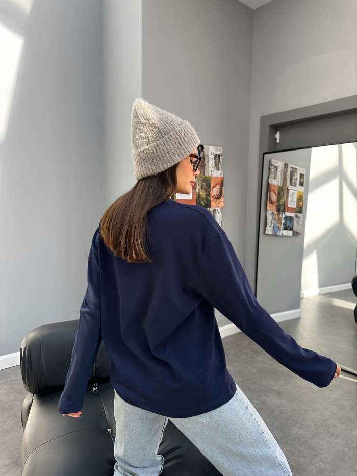 Teddy Bear Nakışlı Uzun Kol Sweatshirt