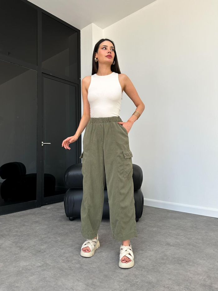 Tencel Kargo Cep Pantolon