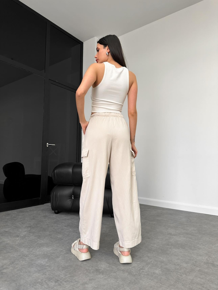Tencel Kargo Cep Pantolon