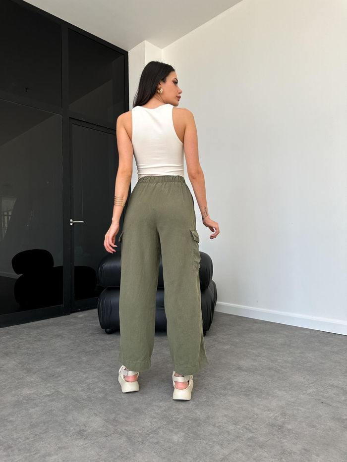 Tencel Kargo Cep Pantolon
