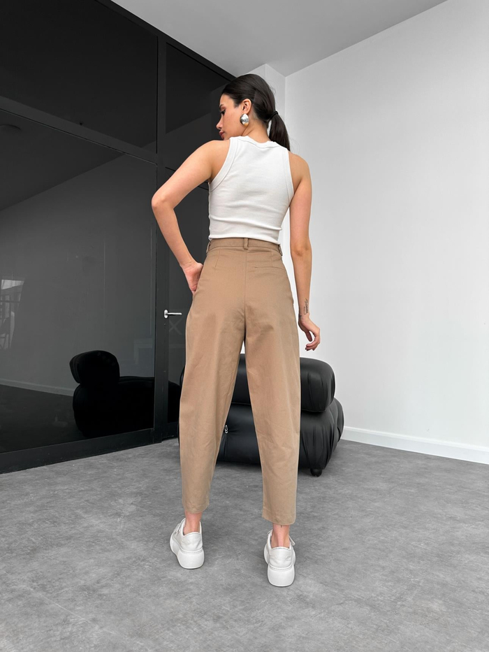 Toprak Paça Çıtlı Gabardin Pantolon