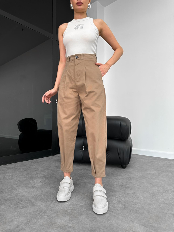 Toprak Paça Çıtlı Gabardin Pantolon