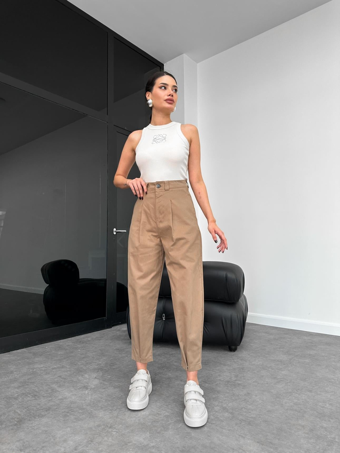 Toprak Paça Çıtlı Gabardin Pantolon