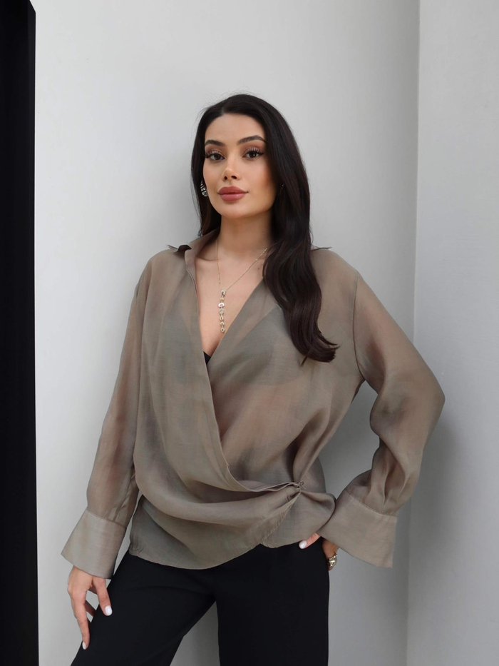 Transparan Parlak Gömlek