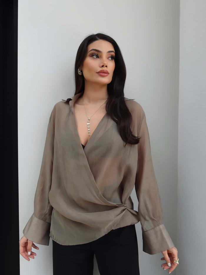 Transparan Parlak Gömlek