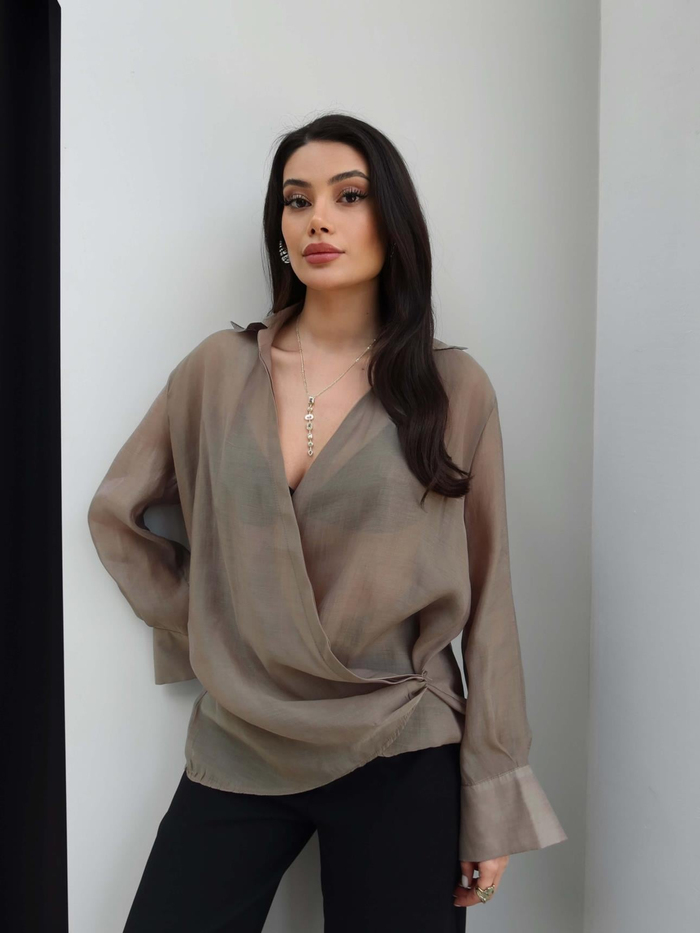 Transparan Parlak Gömlek