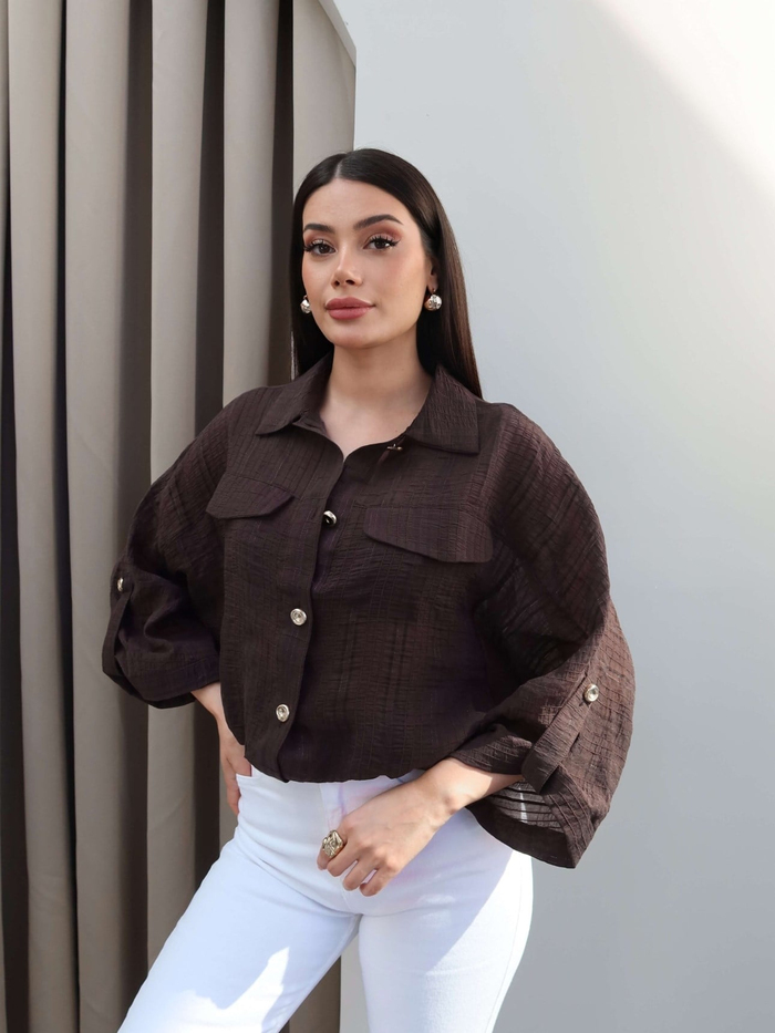 Transparan Simli Bomber Ceket