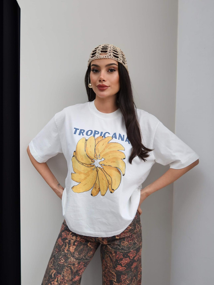 Tropıcana Baskılı Tshirt