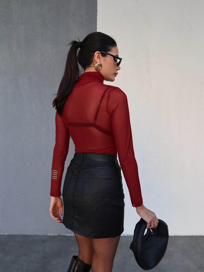 Tül Balıkçı Yaka Body