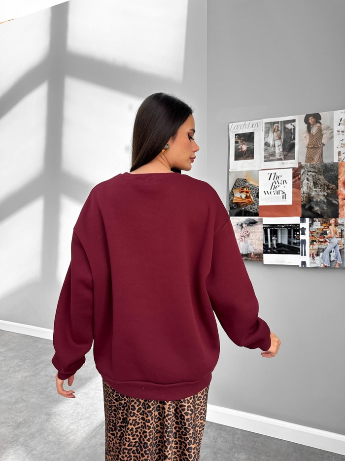 Üç İplik Şardonlu Hola Sweatshirt