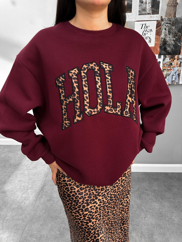 Üç İplik Şardonlu Hola Sweatshirt