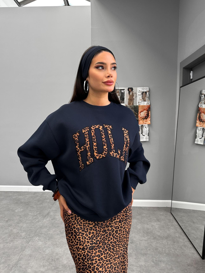 Üç İplik Şardonlu Hola Sweatshirt