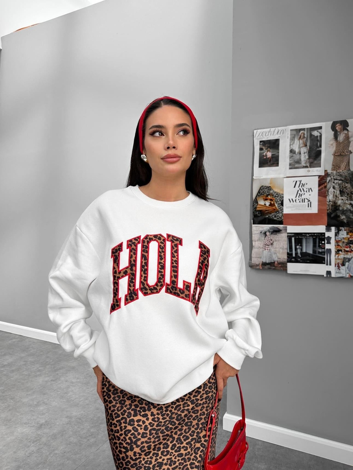 Üç İplik Şardonlu Hola Sweatshirt
