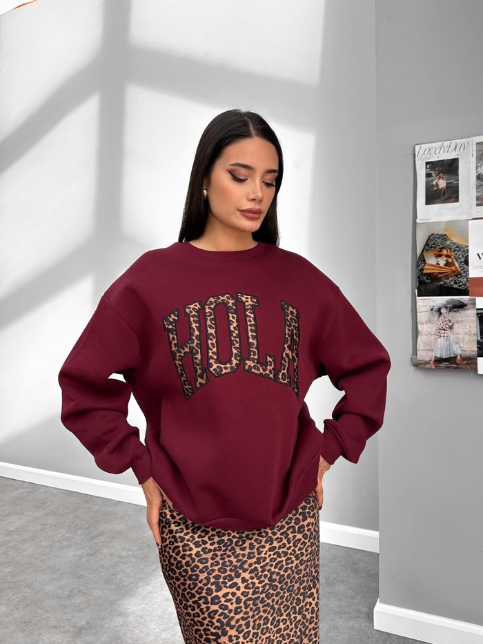 Üç İplik Şardonlu Hola Sweatshirt