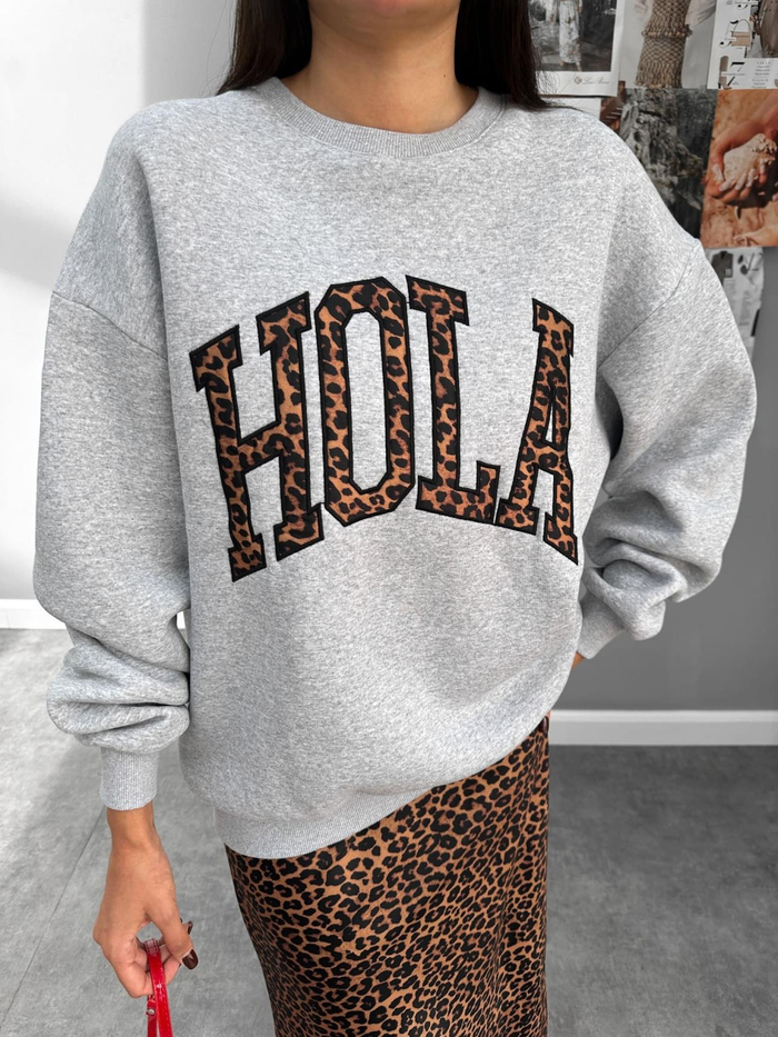 Üç İplik Şardonlu Hola Sweatshirt