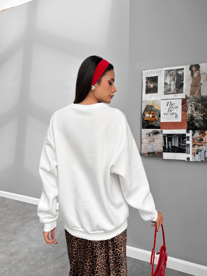 Üç İplik Şardonlu Hola Sweatshirt