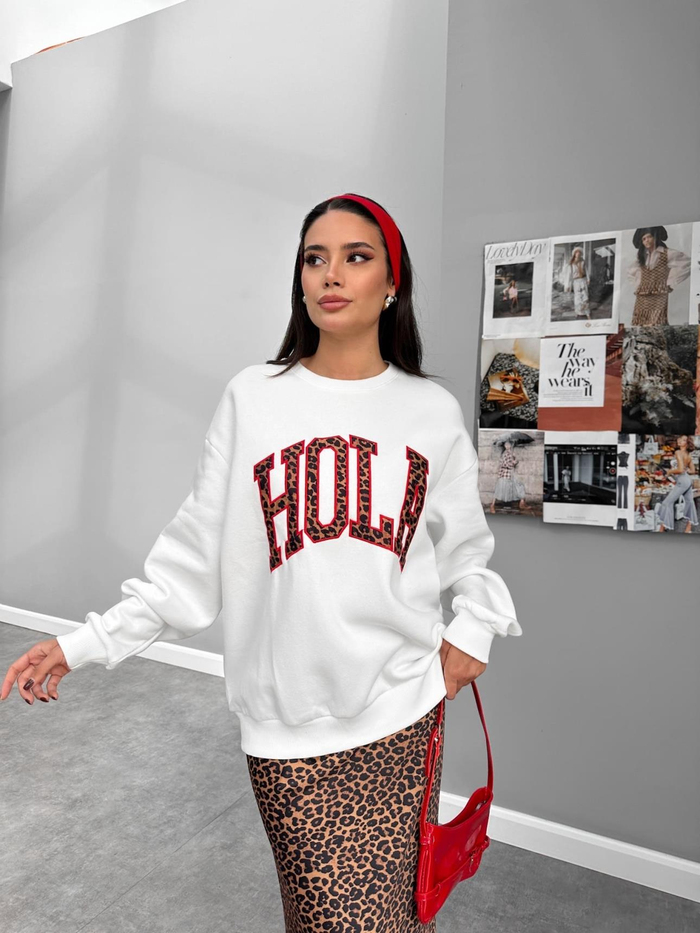 Üç İplik Şardonlu Hola Sweatshirt