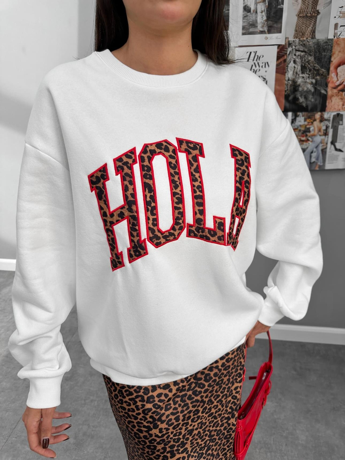 Üç İplik Şardonlu Hola Sweatshirt